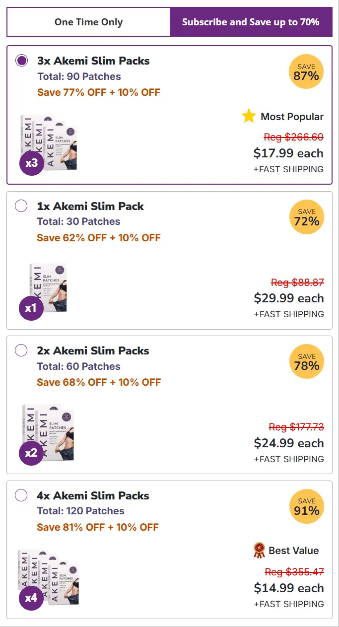 Akemi Slim Patch Best price package offer